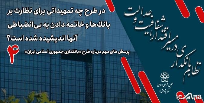در  طرح «بانکداری جمهوری اسلامی ایران» چه تمهیداتی برای نظارت بر بانک‌ها و خاتمه دادن به بی انضباطی آنها اندیشیده شده است؟