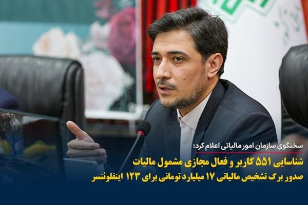 شناسایی ۵۵۱ کاربر و فعال مجازی مشمول مالیات شناسایی ۵۵۱ کاربر و فعال مجازی مشمول مالیات