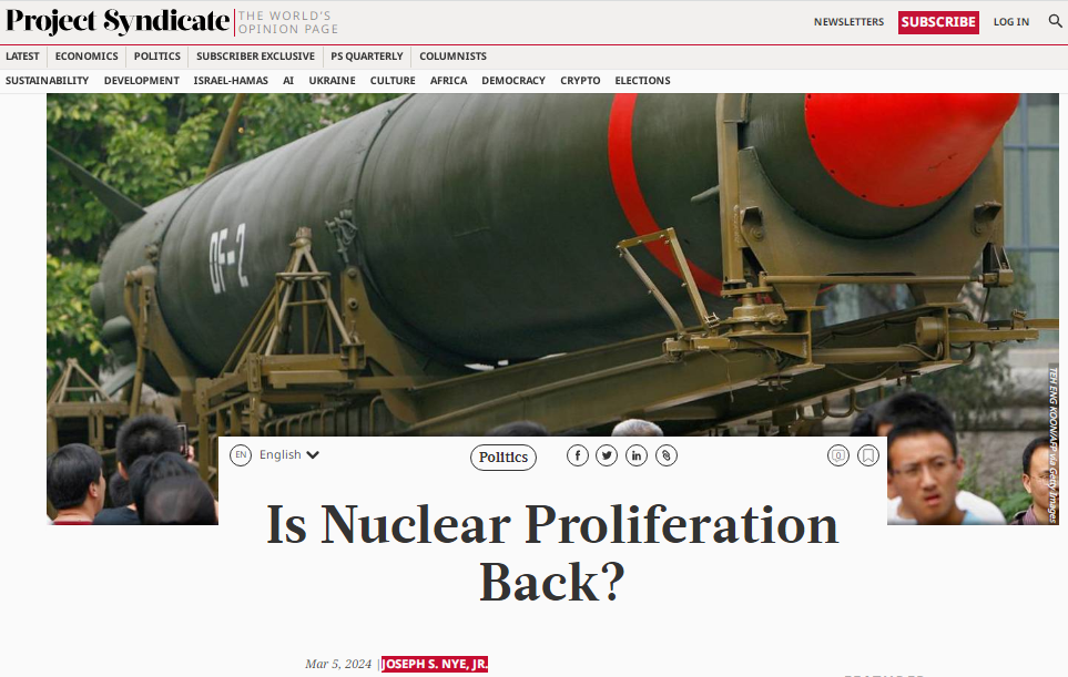 آغاز دوران اشاعه هستهای!